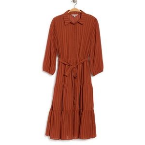 NWT Nanette Lepore Collared Midi Dress in Picante Size 6